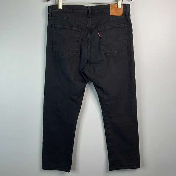 LEVIS 501 Cropped Jeans Black Premium Big E Button Fly High Waisted Size 32x26 - Picture 7 of 13